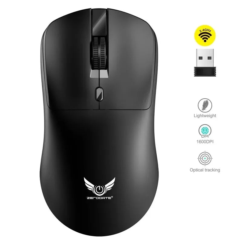 Wireless Mouse 2.4G Ergonomic Gaming Mouse Mouse Rechargeable 800/1200/1600DPI Mice for E-Sports Office Desktop Computers Laptop