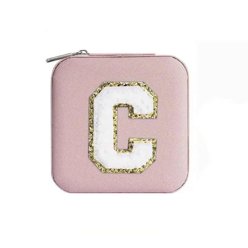 New Creative Letter Jewelry Box Portable Travel Ring Necklace Stud Earrings Storage Box