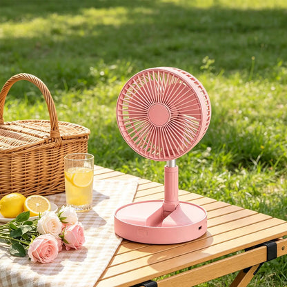 Portable Fan For Room 185-Degree Tilt Oscillating Blower Silent Foldable Rechargeable Standing Fan For Home Outdoor Camping