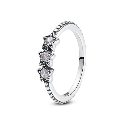 925 Sterling Silver Rings For Women Original Crown Love Heart Wishbone Engagement Wedding Rose Gold Crystal Ring Luxury Jewelry