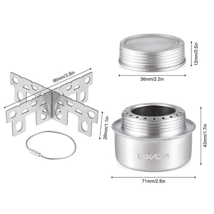 Portable Mini Alcohol Camping Stove with Foldable Stand, Stainless Steel Stove for Outdoor Picnic Emergency Heating Cooking