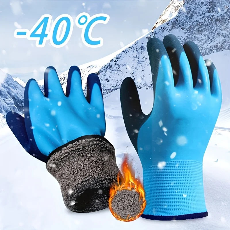 1 Pair of Men's Cold and Waterproof Winter Work Gloves, Warm and Durable Mechanical Gloves, Suitable for Cold Weather