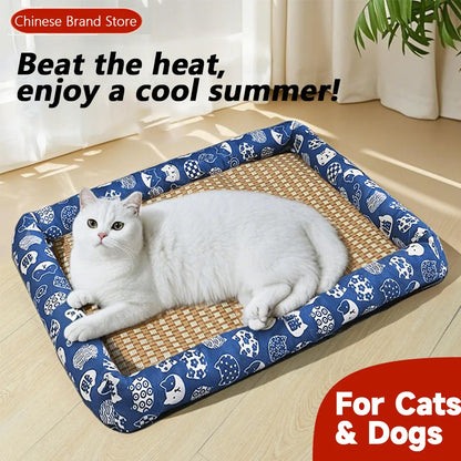 Pet bed for cats and dogs, suitable for all seasons, summer cooling mat bed, comfortable and hair-resistant, pet supplies with o