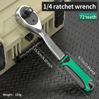 72 Tooth Ratcheting Wrench Set 1/4 3/8 1/2 Inch Auto Quick Repair Wrench Labour-Saving Ratchet Wrench Set Hand Tools