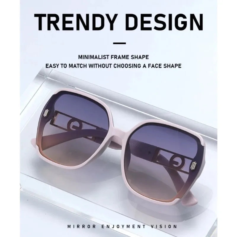 Fashionable Luxury Square Sunglasses, Premium Ladies' Sunglasses, Classic Vintage Eyewear, Women's Summer Travel Sunglasses.