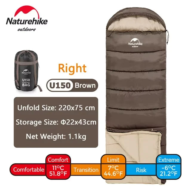 Naturehike Warm Sleeping Bag Ultralight Waterproof Splicable Double Sleeping Quilt Outdoor Winter Envelope Sleeping Bags