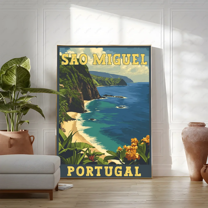 Pictures Portugal Painting Poster Room Decor Home Decoration Interior Wall Art Printing Waterproof Bathroom BedRoom Posters Gift