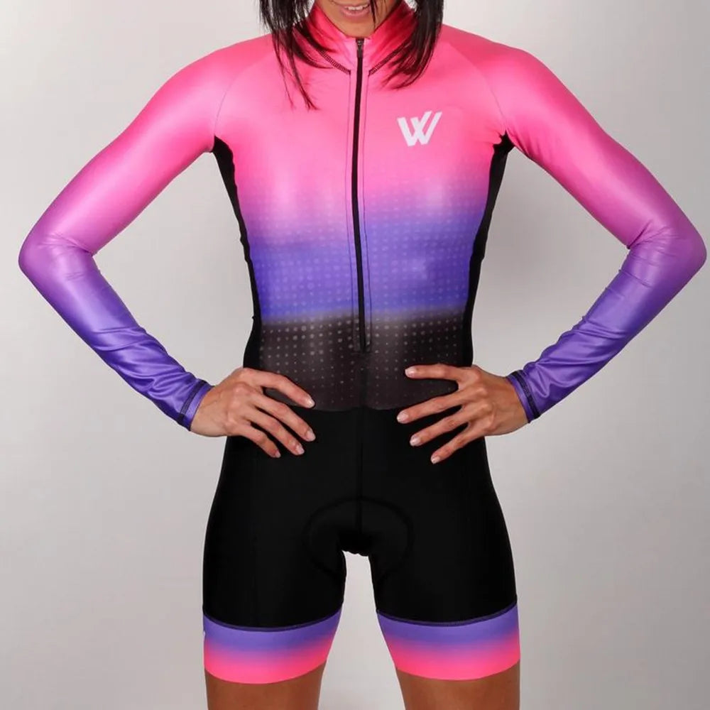 VVsportsdesigns Women Triathlon Race Suit Long Distance Tri Suits Competitor Speedsuit Run Swim Cycling Clothing Maillot Kits