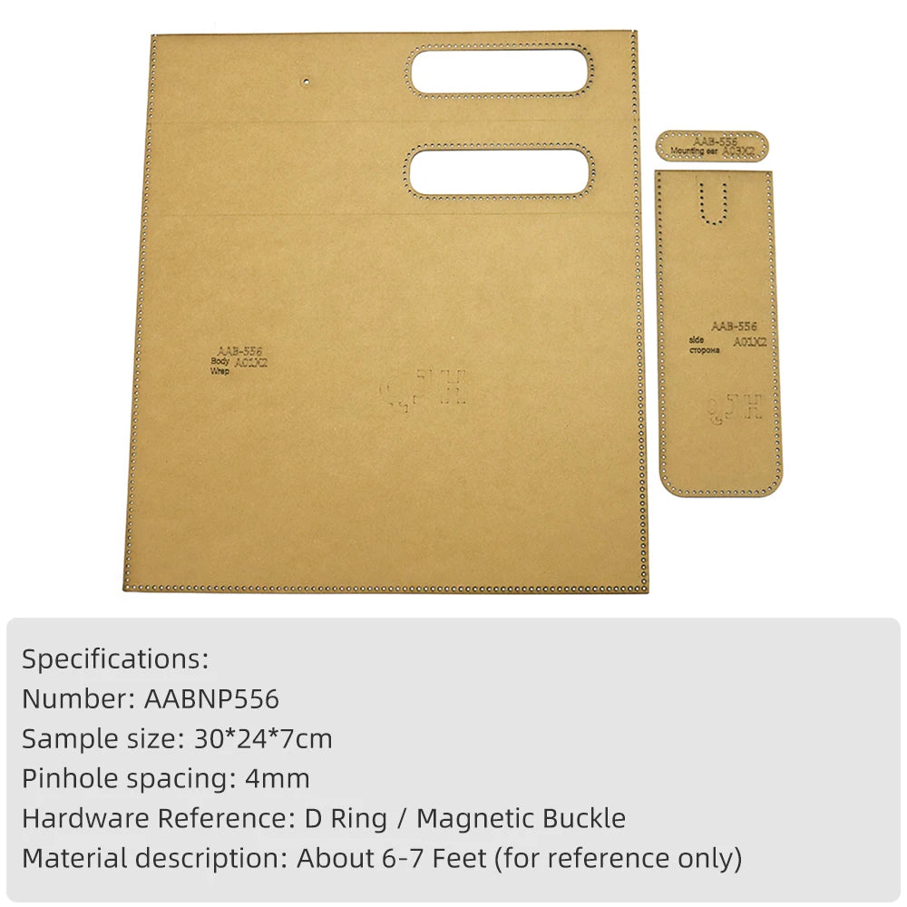 Large Capacity Purse/Storage Bag/Clutch Bag/Bucket Bag, Kraft Paper with Holes DIY Leather Handmade Craft Template, Special Gift