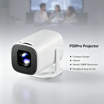 P30 PRO Home Theater Projector Android 11 WiFi 6 Native 720P Built-in Speaker Portable Outdoor Cinema Projector