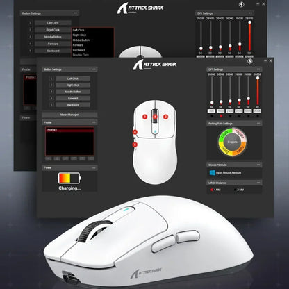 Attack Shark X3Pro Wireless  Gaming Mouse PixArt PAW3395 26000dpi Bluetooth Optical Mouse Tri-Mode Connection Macro Gaming Mouse