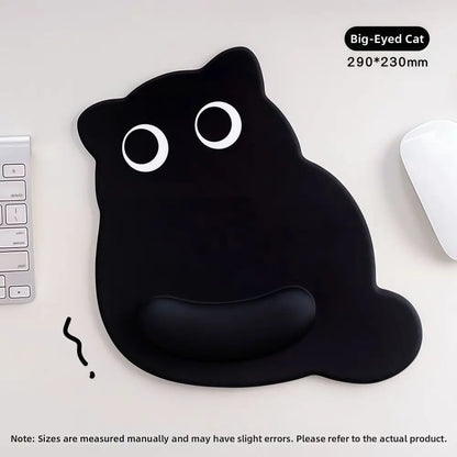 Big-eyed Cat Mouse Pad Non-Slip Comfortable Wrist Rest Typing Pad Soft Dirt-resistant Ergonomic Mouse Pad For Computer Office