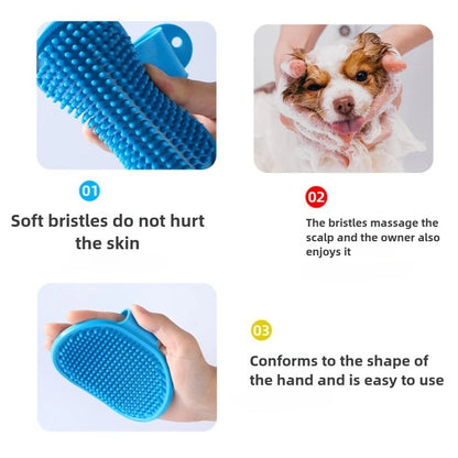 Pet Grooming Cleaning Gloves Dog Cat Bathing Shampoo Glove Scrubber Magic Dishwashing Cleanner Sponge Silicon Hair Removal Glove