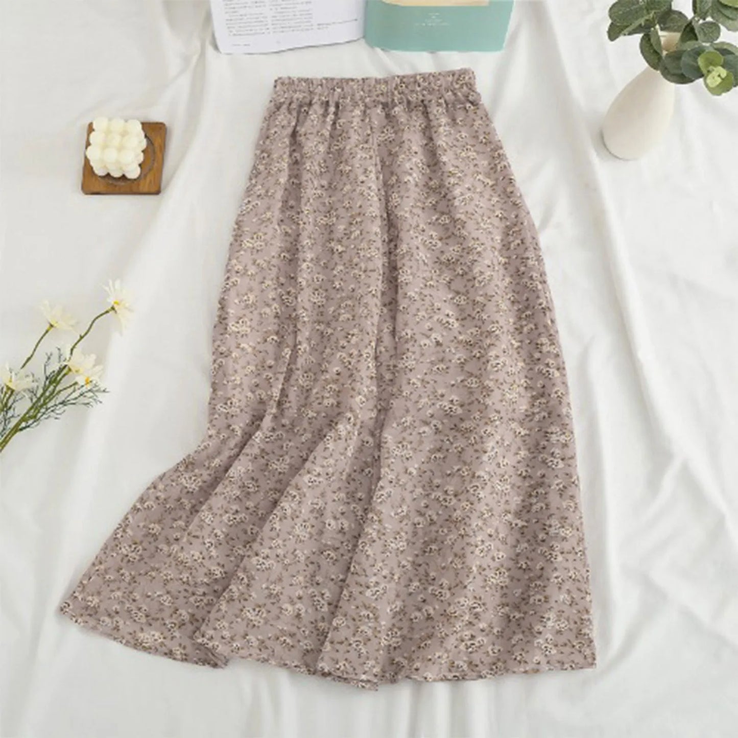 Women's Fashion And All-match Spring And Summer Casual Retro Temperament Floral Printed Skirt Falda Larga Elegante Para Mujer