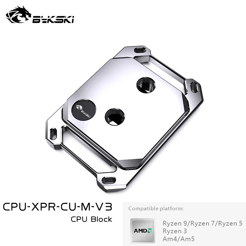 Bykski CPU Block Use for INTEL LGA115X 1200 1700 2011/AMD Ryzen 3/5/7 X470 X570 Water Cooler Radiator CPU-XPR-CU-I/M-V3