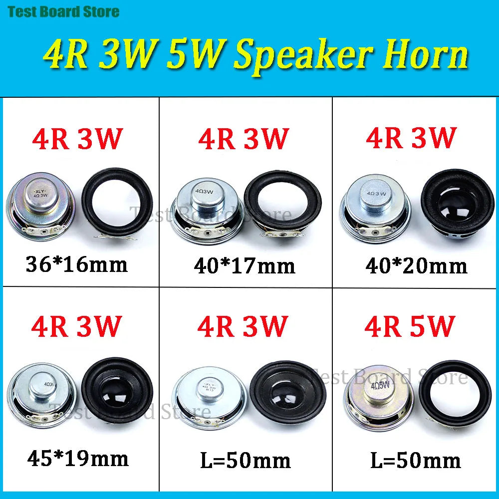 1Piece 4R 3W 5W Diameter 4cm/5cm Amplifier Loudspeaker 3 Watt 4 Ohm 36mm/40mm/45mm/50mm Speakers for Arduino