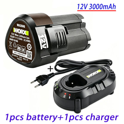100% New 12V 3000mAh RW9300 WA3503 Replacement Li-ion Battery For Worx WA3504 WA3505 WA3553 RK2515K2 Cordless Tool Power Battery