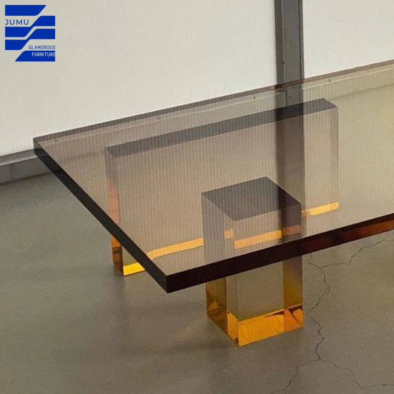 Glamourous Furniture Modern Minimalist Designer Acrylic Gradient Coffee Tables for Home or Dining Side Sofa Table