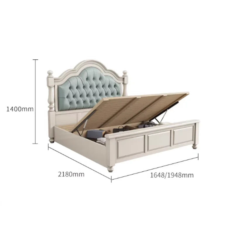 Bedroom White Bed Aesthetic Teenage Girls Double Luxury Bed Frame Lounge Platform Camarotes Para Dormitorio House Accessories