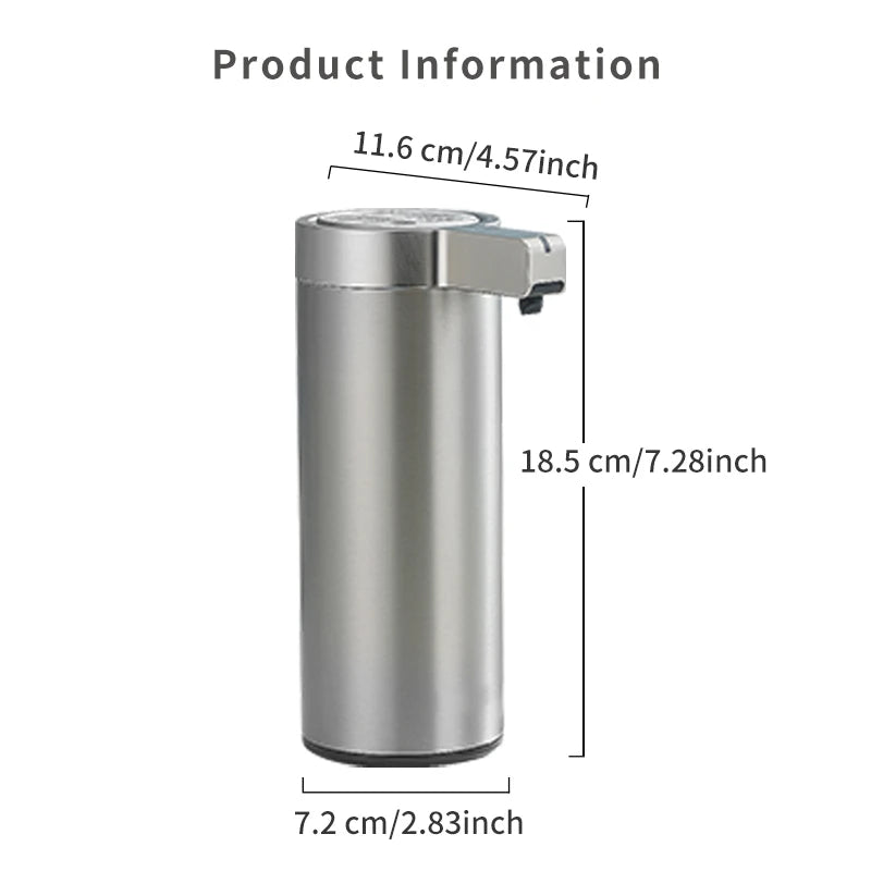 270ml Kitchen Soap Machine Automatic Sensor Out of Hand Sanitizer Smart Electric Body Wash Soap Dispenser 304 Stainless Steel