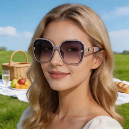 Fashionable Luxury Square Sunglasses, Premium Ladies' Sunglasses, Classic Vintage Eyewear, Women's Summer Travel Sunglasses.