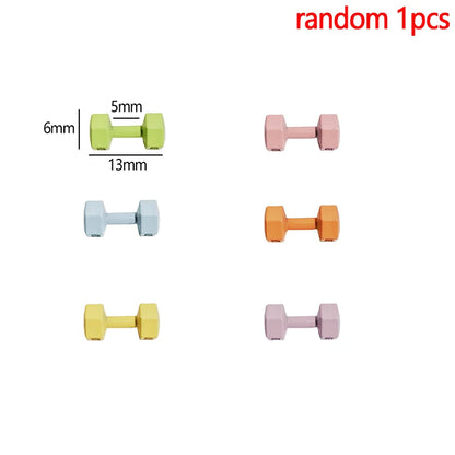 [JN] 1Pcs 1/12 Dollhouse Miniature Barbell Dumbbells Fitness Gym Mini Dumbbells Model Toys Weights Lifting Equipment Accessories