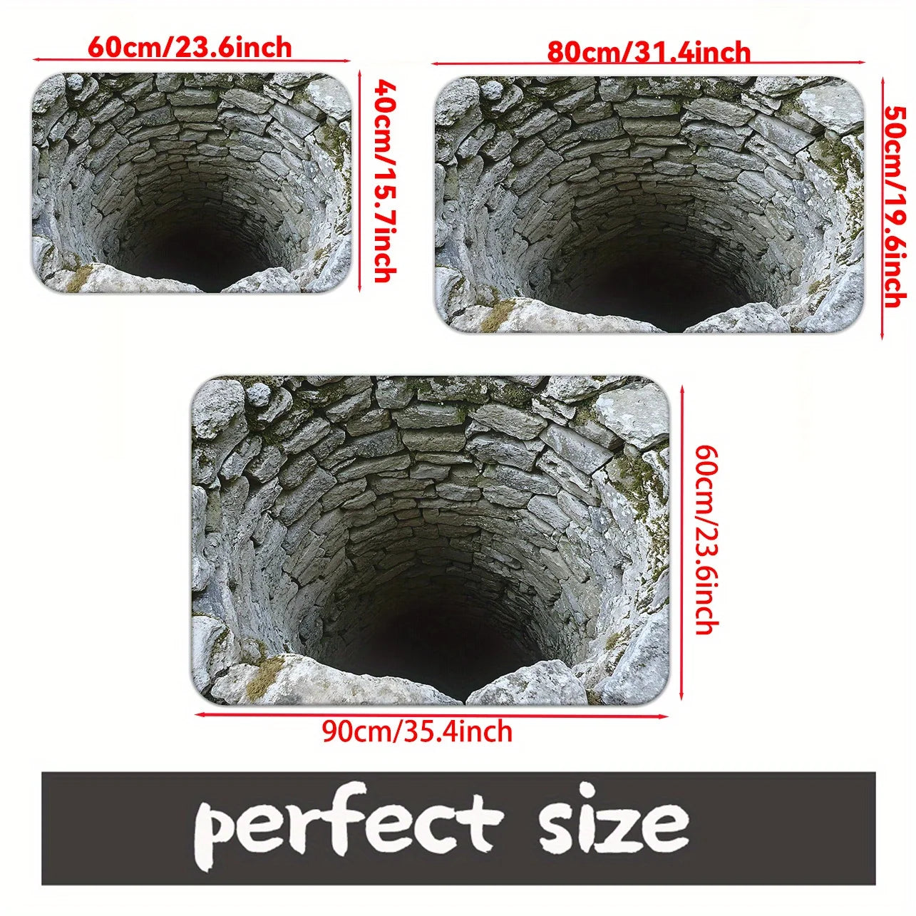 3D Visual Polyester Cloth Floor Mat for Household Bathroom Door, Absorbent and Non Slip Foot Mat, Easy To Maintain