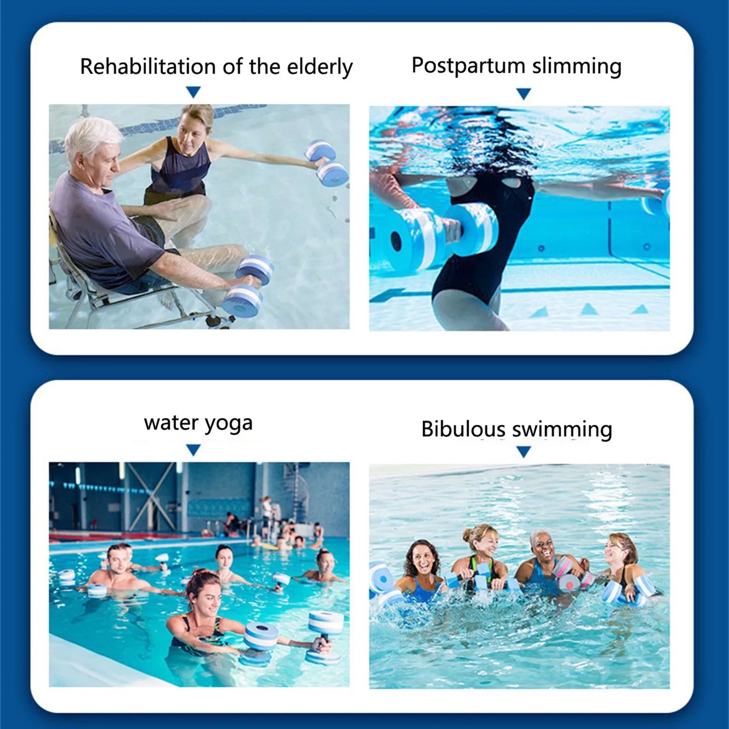 Multicolor Water Dumbbell Pool Exercise Floating Dumbbell Aquatic Exercise Dumbbells Water Sports Aerobic Fitness Equipment