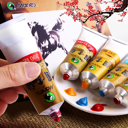 Marie's Chinese Painting Pigment 12/24/36 Colors 5ml/Tube,Watercolor Sumi Painting for Adults,Gift for Thanksgiving&Christmas