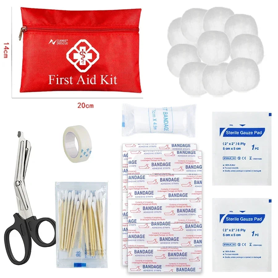 Multi-purpose small/large first aid kit: portable first aid kit for outdoor hunting, hiking, camping, including emergency suppli