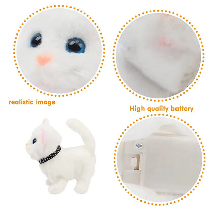Pet Companion Battery Operated Toy Plush  pet electronic interactive toy  walking barking wagging tail Simulation model  Cat