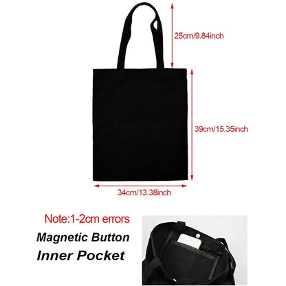 Spanish Printed Women Tote Bag Canvas Shopping Bags Female Travel Shoulder Bag Casual Handbag Graduation Thanks Gift for Teacher