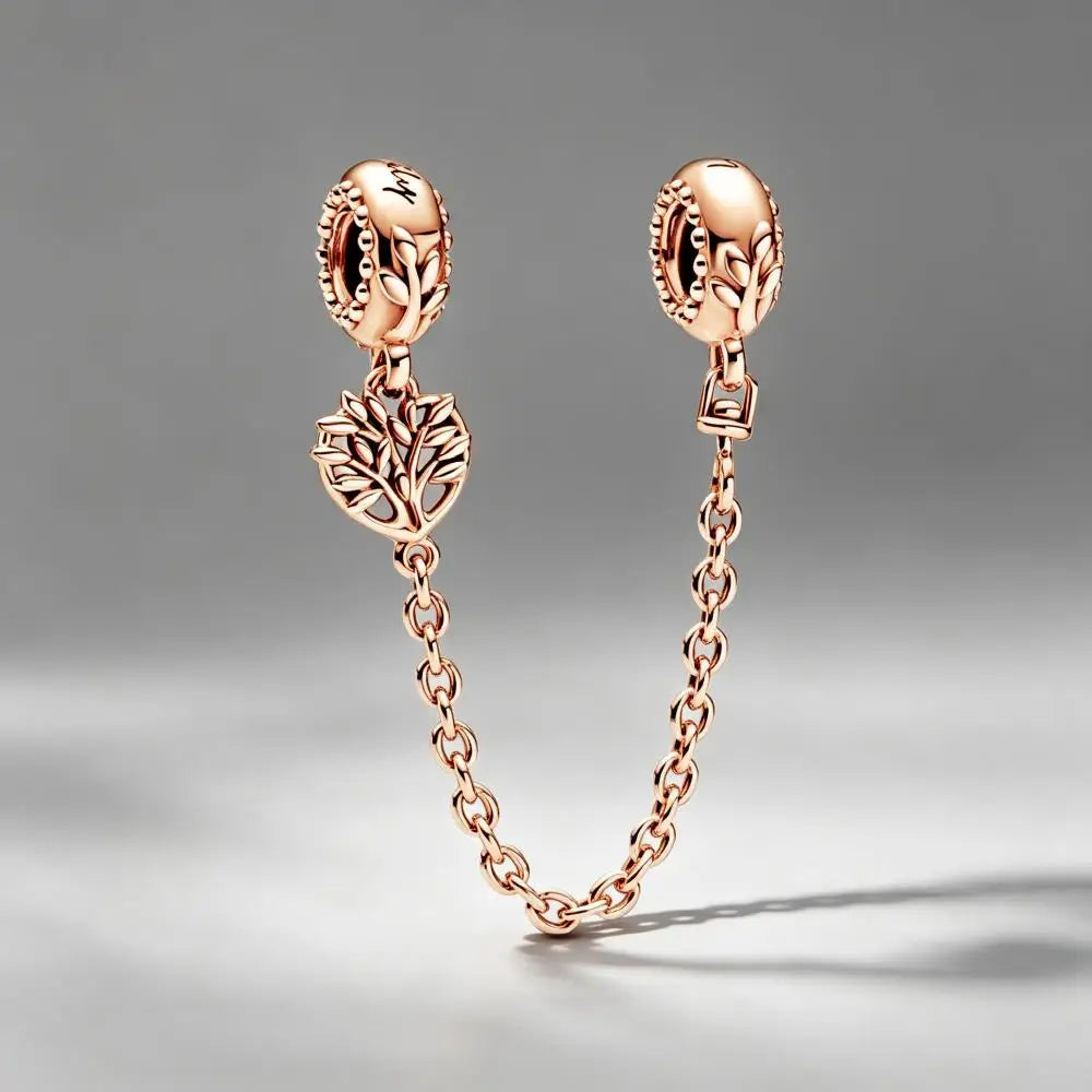 Rose Gold Plated Charms for Bracelet DIY Jewelry Making Heart Flower Strawberry Butterfly Paw Print CZ Pendant Beads Women Gift