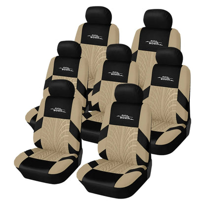 AUTOYOUTH 7PCS Universal Car Seat Cover Fashion Tire Indentation Car Seat Cover Fit for Cars Trucks & SUVs Automotive Interior