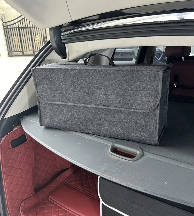 Car Trunk Organizer Soft Felt Storage Box Homefish Large Anti Slip Compartment Boot Storage Organizer Tool Car Storage Bag