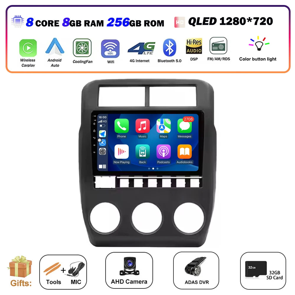 Car Radio Multimedia Video Player GPS Navigation QLED Touch Screen For Lada Niva 2021 - 2023 Android 16 Auto Wireless Carplay