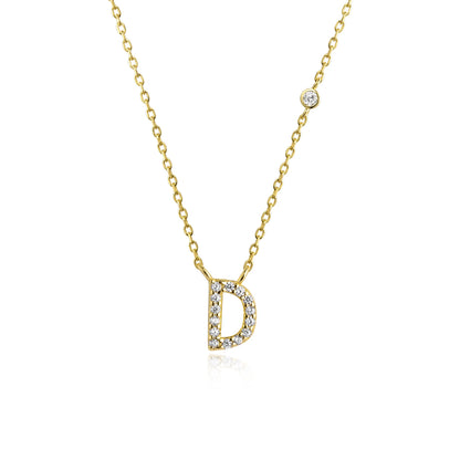 VEWANT New 925 Sterling Silver Monogram Initial Letter A M Pendant Long Chain Necklace Crystal Fine Jewelry Luxury Fine Jewelry