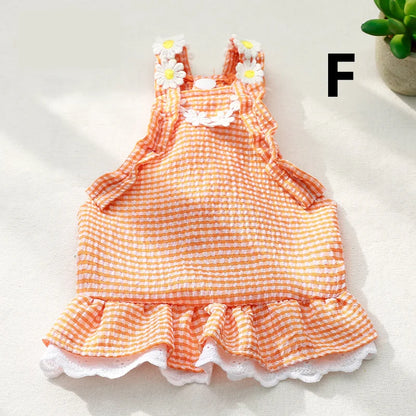 Any 3 pieces of clothing Summer Thin Luxury Dog Dresses Soft Breathable Mesh Pet Clothes Cute Puppy Dress Kitten Cat Skirt