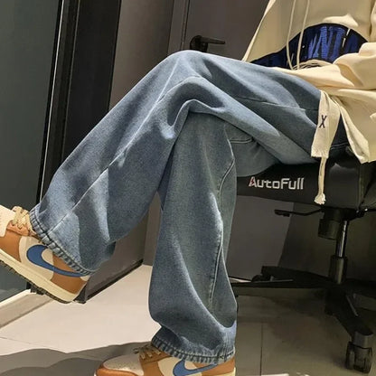Loose Velvet Thick Jeans Women Warm Straight Causal Autumn Winter Students Preppy High Waist All-match Chic Ulzzang Streetwear