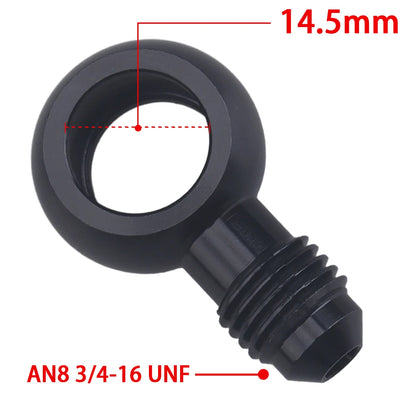 Black Aluminum Banjo Adapter Fitting 10AN Male Flare AN3 AN4 AN6 AN8 AN10 to 12mm 14mm 16mm Banjo Hole for Fuel & Brake Systems
