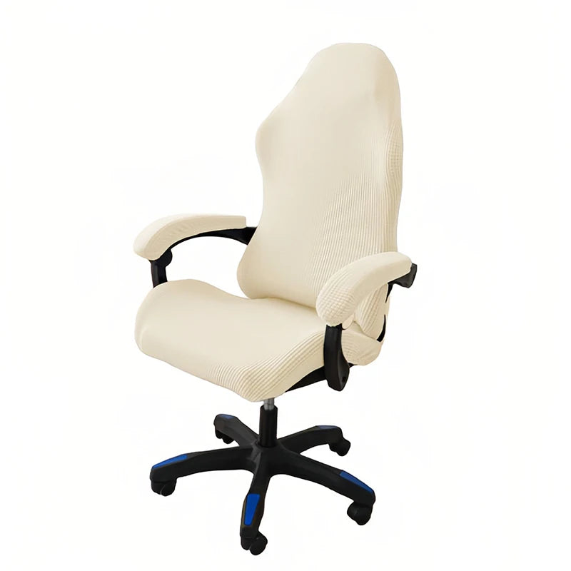 Solid Color Gaming Chair Cover Soft Elasticity Polar Fleece Armchair Slipcovers Computer Seat Chair Covers Stretch Rotating Lift