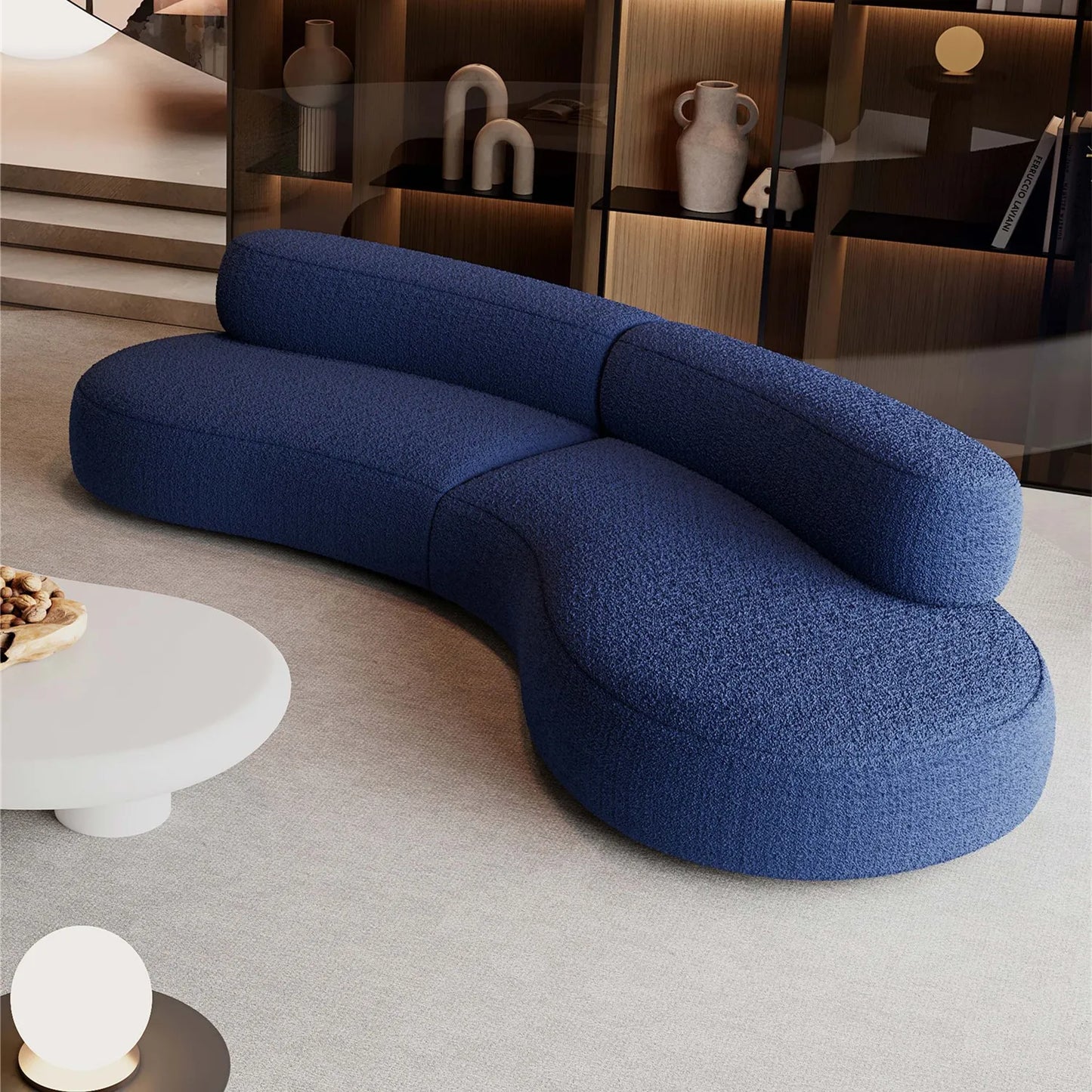 Modern Sofa Living Room Modular Section Corner Fabric Velvet Cloud Convertible 3 Seat Sofa