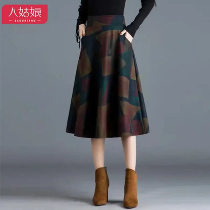 Autumn  Winter  Women's Clothes Autumn A- line Skirt Winter Skirt Skirt Women's Autumn Woman Skirts Faldas Jupe