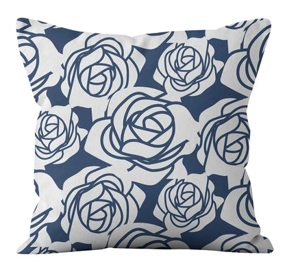 Modern Fashion Nordic Sofa Simple Cushion Cover Living Room Decoration Pillow Cover Navy Blue Geometric Pillow Cover