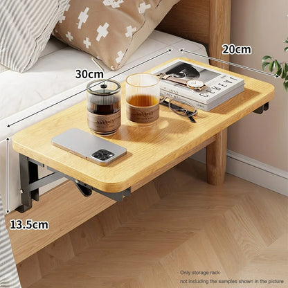 New Foldable Collapsible Organizer Attachable Bedside Shelf Table Under Bed Mat Dorm Bunk Bed Storage for College Space Save
