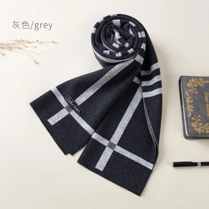 High Quality Wool Men Scarf Autumn Winter Classic Business Thermal Muffler Male Soft Korean Version Long Thick Warm Shawl No Box