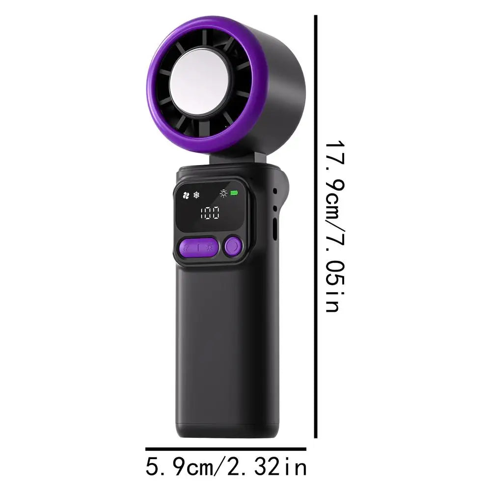 Portable Handheld Fan 5 Speeds Foldable Rechargeable Portable Tabletop Fan For Outdoor Travel Beach Camping Hiking Home Office