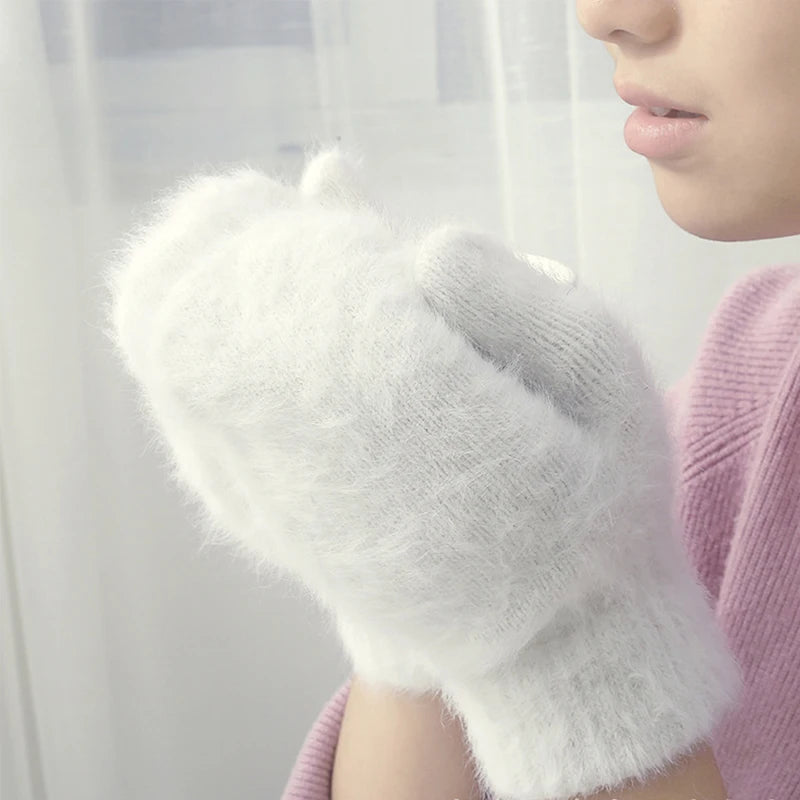 Gloves women's winter cute plush warm riding gloves women gloves womens gloves women winter gloves winter gloves women