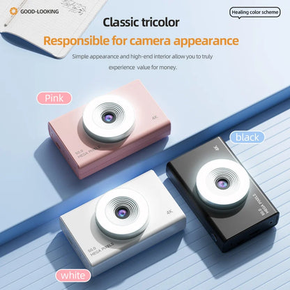 Digital Camera 4K High-definition Camera 50 Million Pixels Autofocus Portable Retro Camera CCD Travel Student Camera