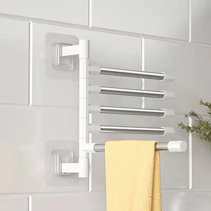 Bathroom Towel Rack Rotatable Towel Holder Space Aluminum 2/3/4/5/6-Bar Towel Hanger Kitchen Shelf Paper Hanging Wall Mounted